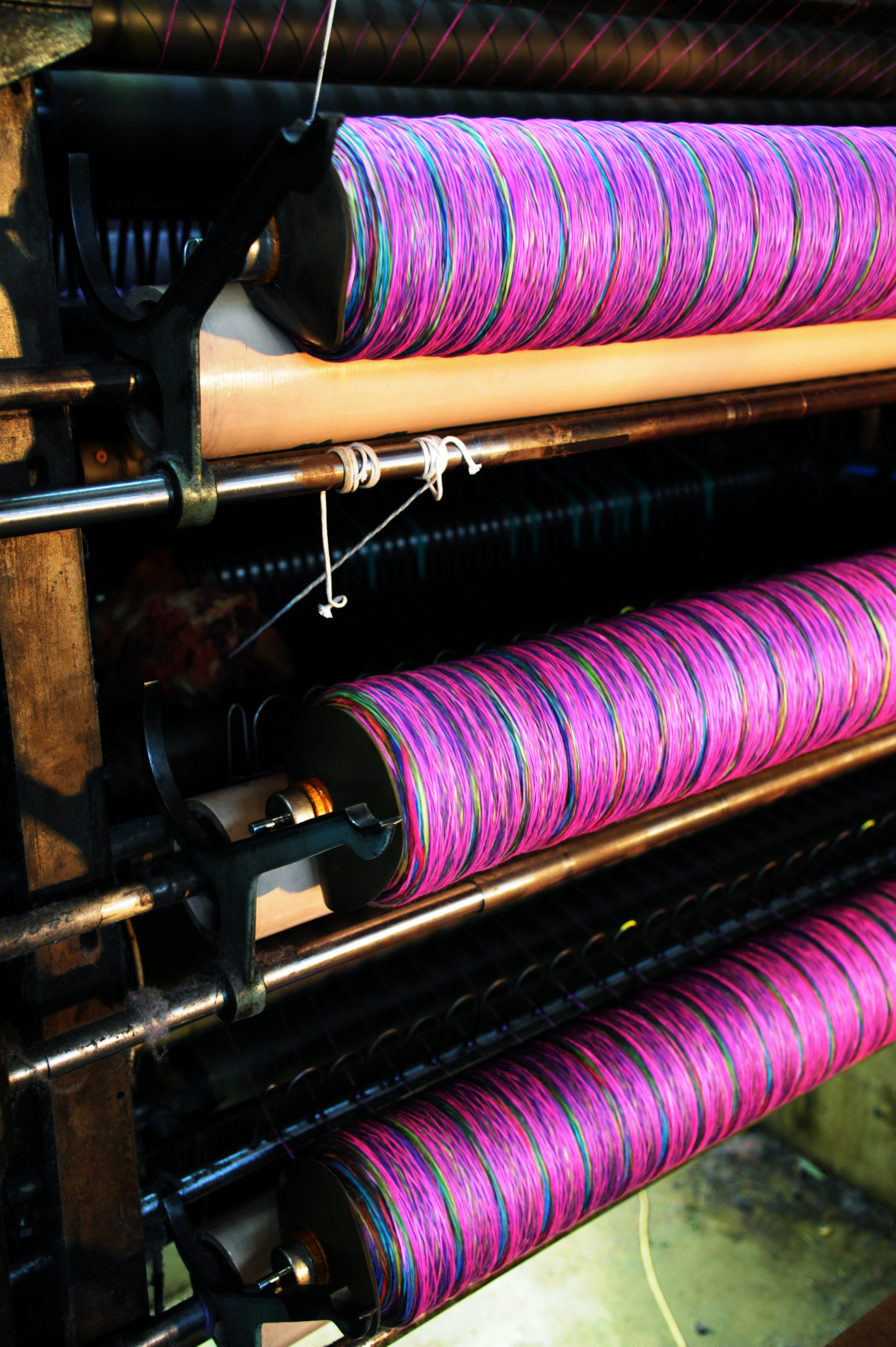 3--Carding - slivers being wound on rods